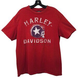 Harley Davidson T Shirt Mens L Double Sided Skull Helmet Appleton Clarksville TN